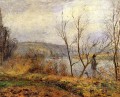 les berges de l’oise pontoise dit aussi homme de pêche 1878 Camille Pissarro paysages ruisseaux